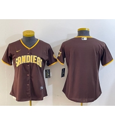 Women's San Diego Padres Blank Brown Cool Base Stitched Jersey