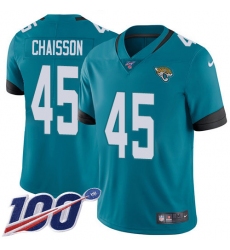 Men's Jacksonville Jaguars #45 K'Lavon Chaisson Teal Green Alternate Stitched NFL 100th Season Vapor Untouchable Limited Jersey