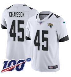 Men's Jacksonville Jaguars #45 K'Lavon Chaisson White Stitched NFL 100th Season Vapor Untouchable Limited Jersey