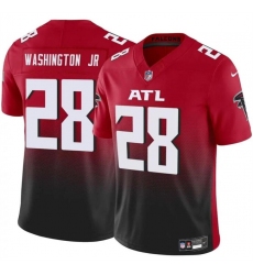 Men's Atlanta Falcons #28 Carlos Washington Jr Red Black 2024 F.U.S.E Vapor Untouchable Limited Football Stitched Jersey