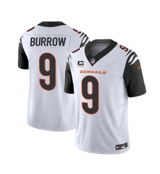 Men's Cincinnati Bengals #9 Joe Burrow 2023 F.U.S.E. White With 4-Star C Vapor Untouchable Limited Football Stitched Jersey