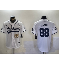 Men's Dallas Cowboys #88 CeeDee Lamb White 2022 Olive Salute To Service Cool Base Stitched Baseball Jersey