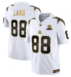 Men's Dallas Cowboys #88 CeeDee Lamb White Gold F.U.S.E. With Established In 1960 Vapor Limited Football Stitched Jersey
