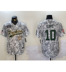 Men's Green Bay Packers #10 Jordan Love 2024 Arctic Camo Salute To Service Stitched Baseball Jerseys