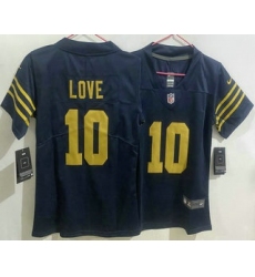 Women's Green Bay Packers #10 Jordan Love Limited Navy Vapor Jersey