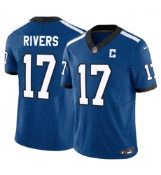 Men's Indianapolis Colts #17 Philip Rivers Blue 2025 F.U.S.E. Throwback Vapor Limited Football Stitched Jersey