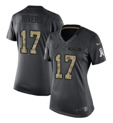 Women's Nike Indianapolis Colts #17 Philip Rivers Black Stitched NFL Limited 2016 Salute to Service Jersey