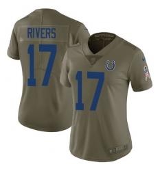 Women's Nike Indianapolis Colts #17 Philip Rivers Olive Stitched NFL Limited 2017 Salute To Service Jersey