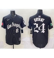 Men's Los Angeles Dodgers Front #8 Back #24 Kobe Bryant Black Mexico 2025 LA Gothic Style With Fernando Vapor Premier Limited Stitched Baseball Jersey