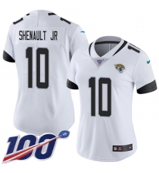 Women's Jacksonville Jaguars #10 Laviska Shenault Jr. White Stitched 100th Season Vapor Untouchable Limited Jersey