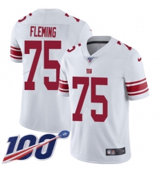 Nike New York Giants #75 Cameron Fleming White Men's Stitched NFL 100th Season Vapor Untouchable Limited Jersey