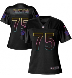 Women's New York Giants #75 Cameron Fleming Black Fashion Game Jersey