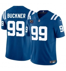 Men's Indianapolis Colts #99 DeForest Buckner Blue 2024 F.U.S.E. With 4-Star C Vapor Limited Stitched Football Jersey