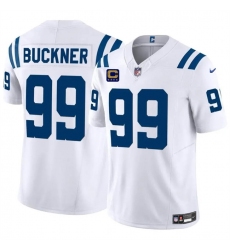 Men's Indianapolis Colts #99 DeForest Buckner White 2024 F.U.S.E. With 4-Star C Vapor Limited Stitched Football Jersey