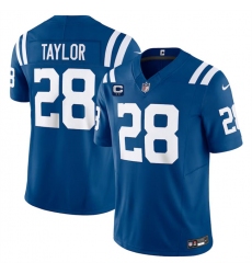 Men's Indianapolis Colts #28 Jonathan Taylor Blue 2024 F.U.S.E. With 2-Star C Vapor Limited Stitched Football Jersey