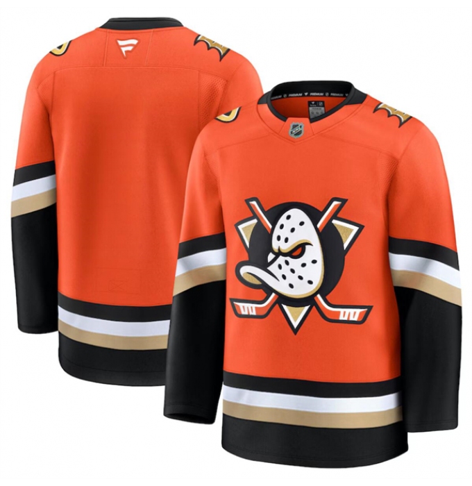 Men's Anaheim Ducks Blank Orange 2024-25 Home Stitched Hockey Jersey