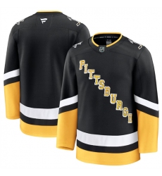 Men's Pittsburgh Penguins Blank Black 2024-25 Alternate Stitched Hockey Jersey