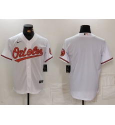 Men's Baltimore Orioles Blank White 2024 Home Limited Cool Base Stitched Baseball Jersey