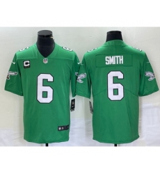 Men's Nike Philadelphia Eagles #6 DeVonta Smith Green C 2023 Vapor Limited Throwback Jersey