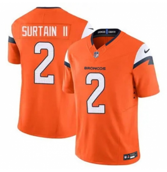 Youth Nike Denver Broncos #2 Patrick Surtain II Stitched Orange Limited Jersey