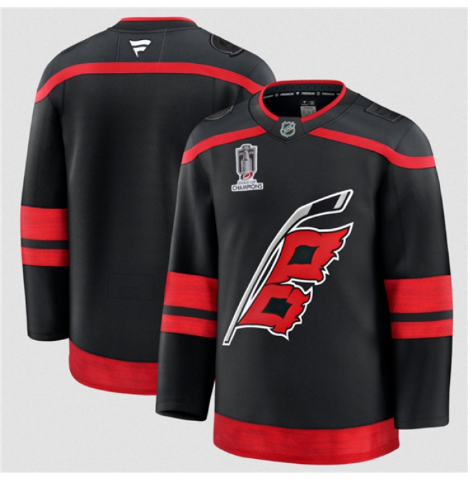 Men's Carolina Hurricanes Blank Black 2026 Stanley Cup Champions Home Stitched Jersey