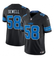 Men's Detroit Lions #58 Penei Sewell Nike Black Vapor F.U.S.E. Alternate Limited Jersey