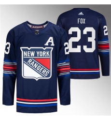 Men's New York Rangers #23 Adam Fox Navy Stitched Jersey