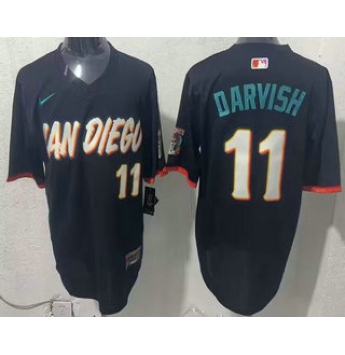 Men's San Diego Padres #11 Yu Darvish Black 2026 City Connect Stadium Jersey