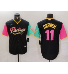 Men's San Diego Padres #11 Yu Darvish Black Fashion Baseball Jersey