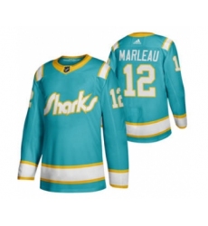 Men's San Jose Sharks #12 Patrick Marleau 2020 Throwback Authentic Player Hockey Jersey