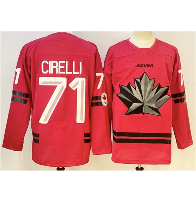 Men's Canada Hockey #71 Anthony Cirelli Red Stitched Jersey