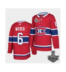 Men's Adidas Canadiens #6 Shea Weber Red Road Authentic 2021 Stanley Cup Jersey