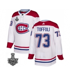 Men's Adidas Canadiens #73 Tyler Toffoli White Road Authentic 2021 Stanley Cup Jersey