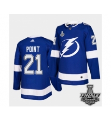 Men's Adidas Lightning #21 Brayden Point Blue Home Authentic 2021 Stanley Cup Jersey