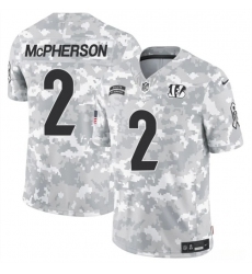 Men's Cincinnati Bengals #2 Evan McPherson 2024 F.U.S.E Arctic Camo Salute To Service Limited Stitched Football Jersey