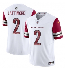 Men's Washington Commanders #2 Marshon Lattimore White 2025 F.U.S.E. Vapor Limited Football Stitched Jersey