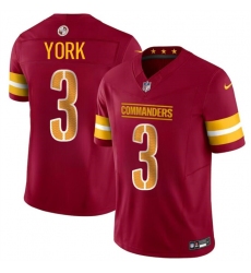 Men's Washington Commanders #3 Cade York Burgundy 2024 F.U.S.E Vapor Limited Football Stitched Jersey