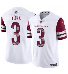 Men's Washington Commanders #3 Cade York White 2024 Vapor Limited Football Stitched Jersey