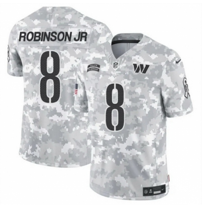 Men's Washington Commanders #8 Brian Robinson Jr 2024 F U S E Arctic Camo Salute To Service Limited Stitched Football Jersey