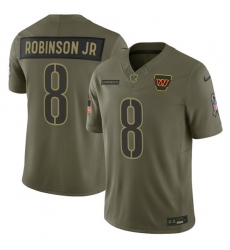 Men's Washington Commanders #8 Brian Robinson Jr. Olive 2025 Salute to Service Limited Football Stitched Jersey
