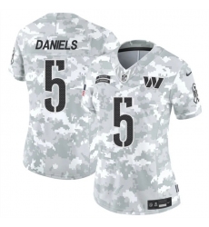 Women's Washington Commanders #5 Jayden Daniels 2024 F.U.S.E Arctic Camo Salute To Service(Run Small)