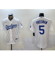 Men's Los Angeles Dodgers #5 Freddie Freeman White Cool Base Jersey