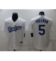 Men's Los Angeles Dodgers #5 Freddie Freeman White Stitched Baseball Jersey