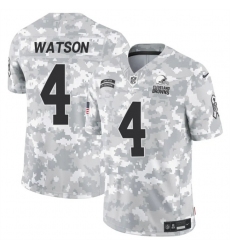 Men's Cleveland Browns #4 Deshaun Watson 2024 F.U.S.E Arctic Camo Salute To Service Limited Stitched Football Jersey