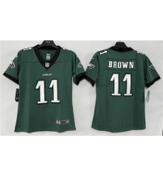 Women's Philadelphia Eagles #11 A. J. Brown Green New Vapor Untouchable Limited Football Stitched Jersey(Run Small)