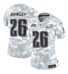 Women's Philadelphia Eagles #26 Saquon Barkley 2024 F.U.S.E Arctic Camo Salute To Service Limited Stitched Jersey(Run Small)