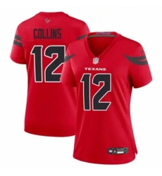 Women Houston Texans #12 Nico Collins Red 2024 2nd Alternate F U S E Vapor Stitched Jersey