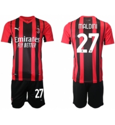 Men 2021-2022 Club AC Milan home red 27 Soccer Jersey