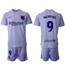 Men 2021-2022 Club Barcelona away purple 9 Soccer Jersey