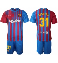 Men 2021-2022 Club Barcelona home blue 31 Nike Soccer Jersey